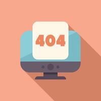Desktop computer showing 404 error message on screen vector