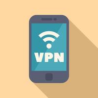 Smartphone showing vpn configuration on screen vector