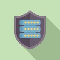 Data protection shield guarding server information technology vector
