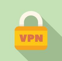 Yellow vpn lock providing secure connection for online privacy vector