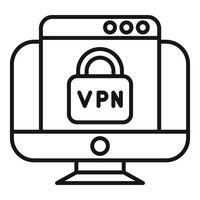 Computer showing vpn configuration on screen vector
