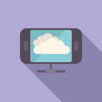 Smartphone connecting to cloud service using wireless network vector