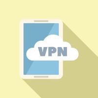 Mobile phone using cloud vpn for secure connection vector