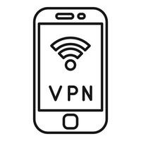Smartphone showing vpn with wifi symbol on screen vector