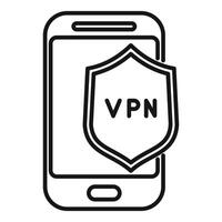 Mobile vpn showing secure connection using virtual private network vector