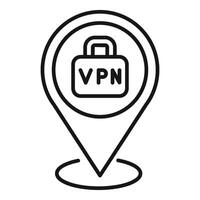 Location pin pointing vpn lock icon for secure connection vector