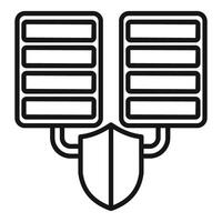Data protection icon showing secure server network vector