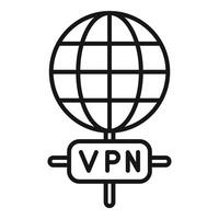 Global vpn network connecting to the world wide web vector