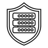 Data protection icon showing server security and database vector
