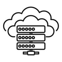 Cloud computing server data center connecting to network line icon vector