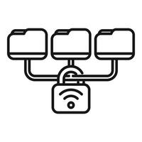 Wifi network security system protecting data folders vector