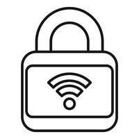 Wifi symbol inside a padlock for secure connection vector