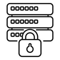 Server data protection icon showing secured data storage vector