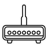 Wireless router providing internet connection for home office vector