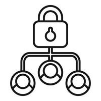 Business hierarchy providing secure access for team collaboration vector