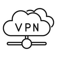 Vpn connection showing secure cloud computing network vector