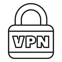 Padlock protecting network with vpn protocol showing data encryption vector
