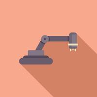 Industrial robot arm picking up object on production line icon vector