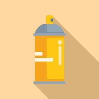Spray paint can standing on beige background with long shadow vector