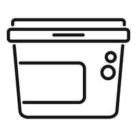 Plastic container with blank label for food storage vector