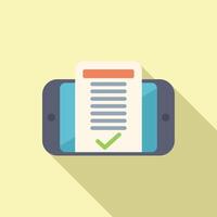 Smartphone showing valid document for online check in with green check mark vector