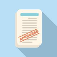 Approved document with stamp showing agreement for business project vector