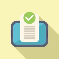 Smartphone showing completed checklist with green check mark icon vector