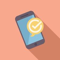 Smartphone showing validation check mark on screen vector