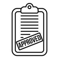 Clipboard with approved stamp showing validation concept vector