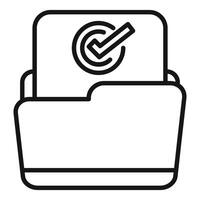 File storage data security icon showing a checked folder vector