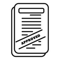 Approved document with stamp showing agreement for contract vector