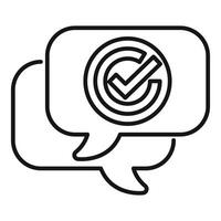 Speech bubble showing check mark icon, communication concept vector