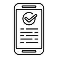 Smartphone showing check mark icon for successful mobile payment vector