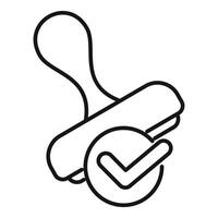 Stamp making valid approved check mark symbol icon vector