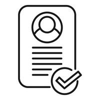 Hr manager validating resume, job interview, hiring process icon vector