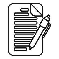 Pen writing on checklist icon representing task planning vector