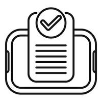Online survey with check mark on smartphone screen showing concept of mobile voting vector
