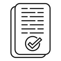 Contract agreement with check mark showing succesful business deal vector