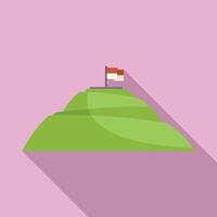 Indonesian flag waving on top of a green hill vector