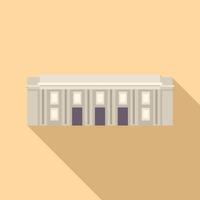 Government building facade with columns casting long shadow vector