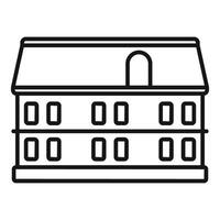 Two storey building with attic illustration featuring six windows on each floor vector