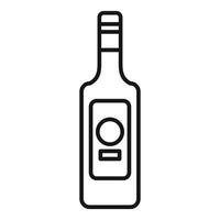 Simple line art icon of a bottle of liquor with a blank label vector