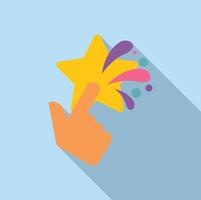 Hand touching a star generating colorful splashes, concept of success, creativity, and innovation vector