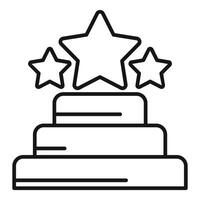 Podium icon showing three stars representing quality ranking system vector