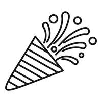 Striped party popper exploding with confetti for celebration vector