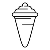 Ice cream cone outline icon representing dessert refreshment vector