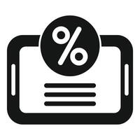 Mobile banking app showing interest rate on white background vector