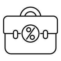 Business case showing percentage symbol representing interest rate on loan vector