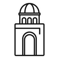 Building with dome, columns, and archway, line icon design for architecture and tourism vector