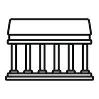 Ancient greek building with columns standing strong icon vector